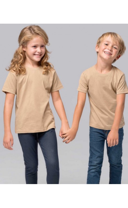 Camiseta básica unisex para niño de manga corta, 100% algodón.
