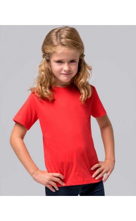Camiseta básica unisex para niño de manga corta, 100% algodón. Ideal para personalizar con serigrafía